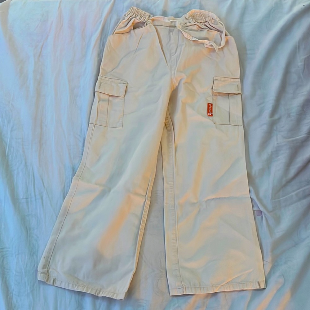 Kids Cream Cargo Pants